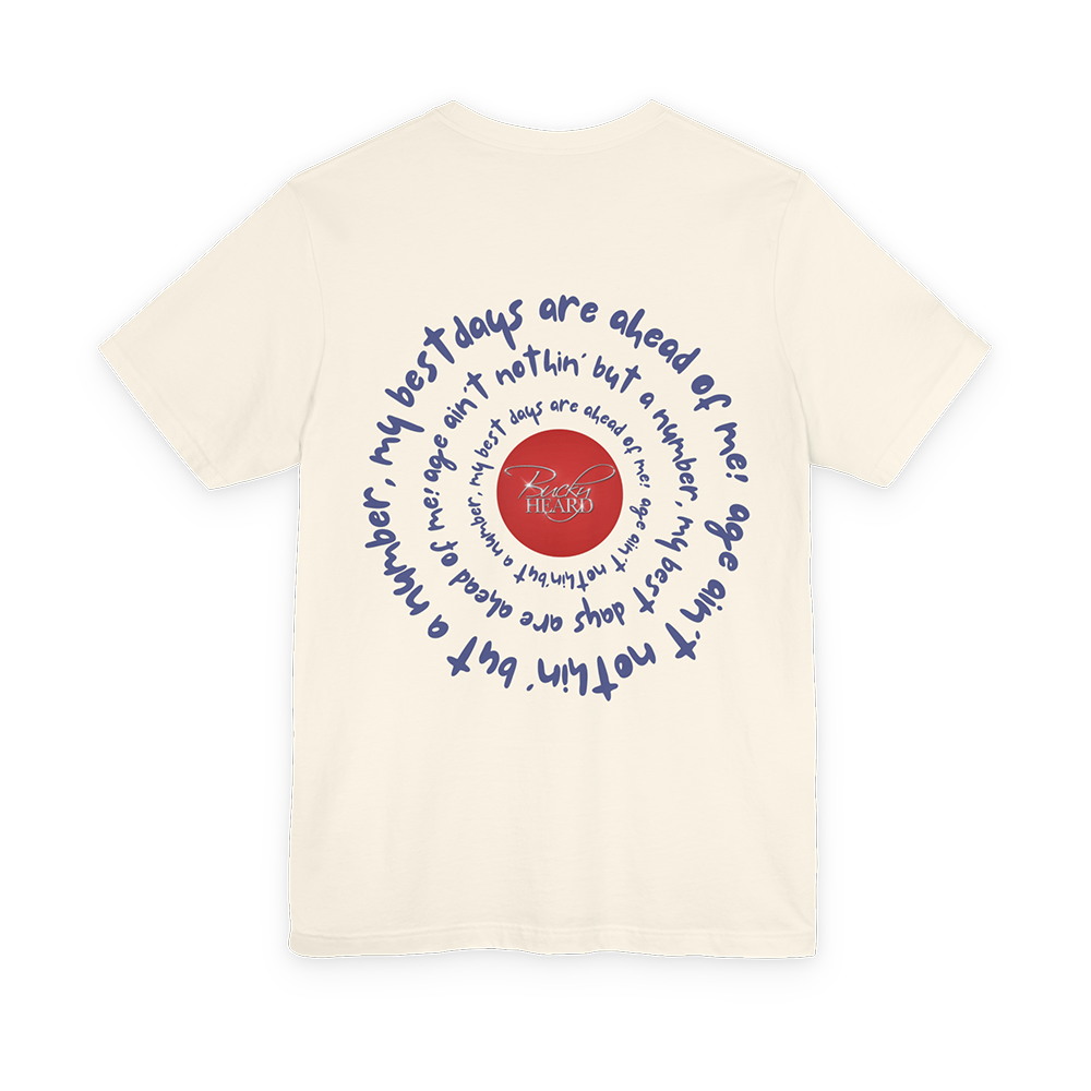 'Age Ain't Nothin' But a Number' - Retro Sun Spiral Natural Graphic T-Shirt - Image 3