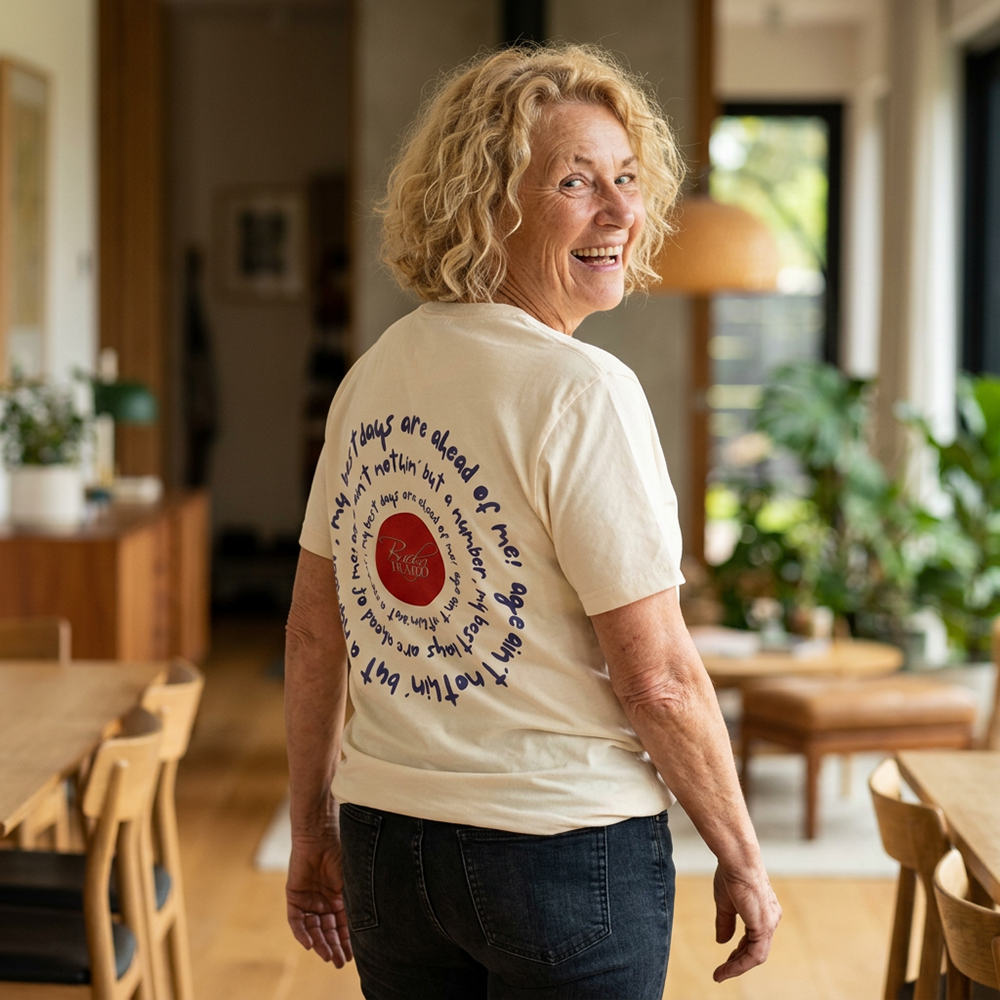 'Age Ain't Nothin' But a Number' - Retro Sun Spiral Natural Graphic T-Shirt - Image 5